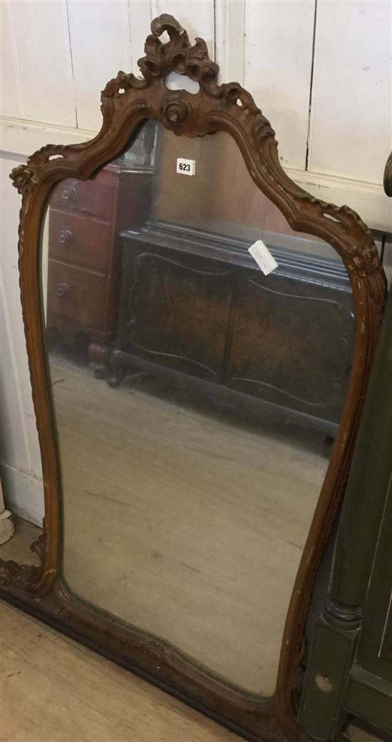 Carved frame overmantel mirror